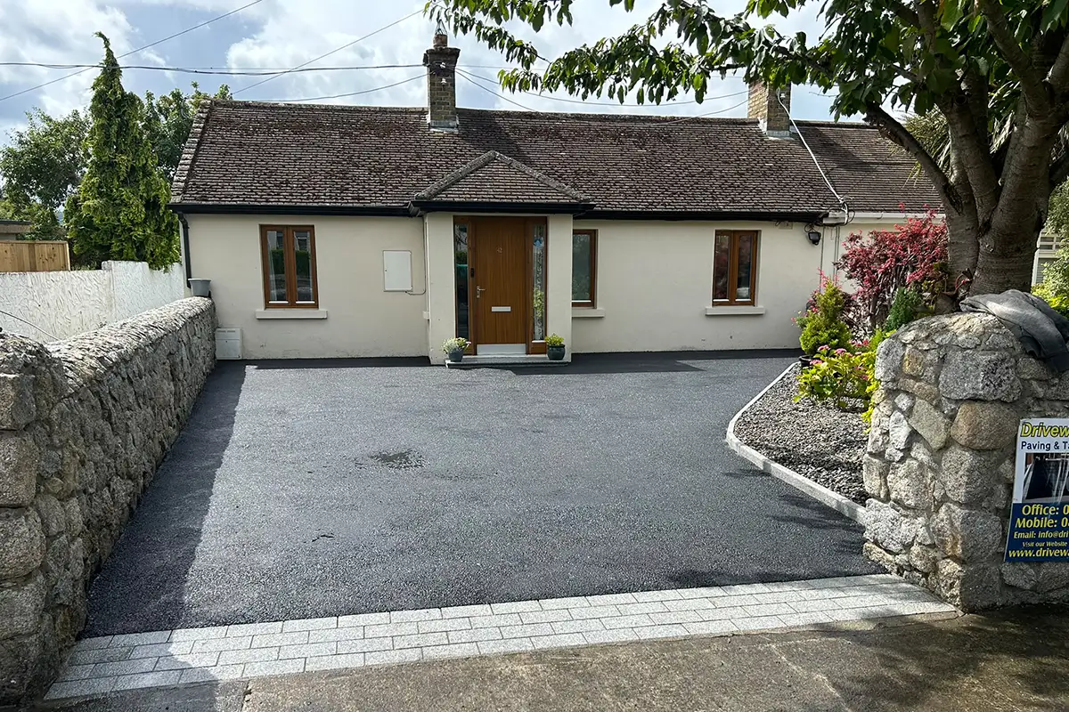 Completed tarmac driveway showing the surface and edging by Driveways 4 You in Dublin