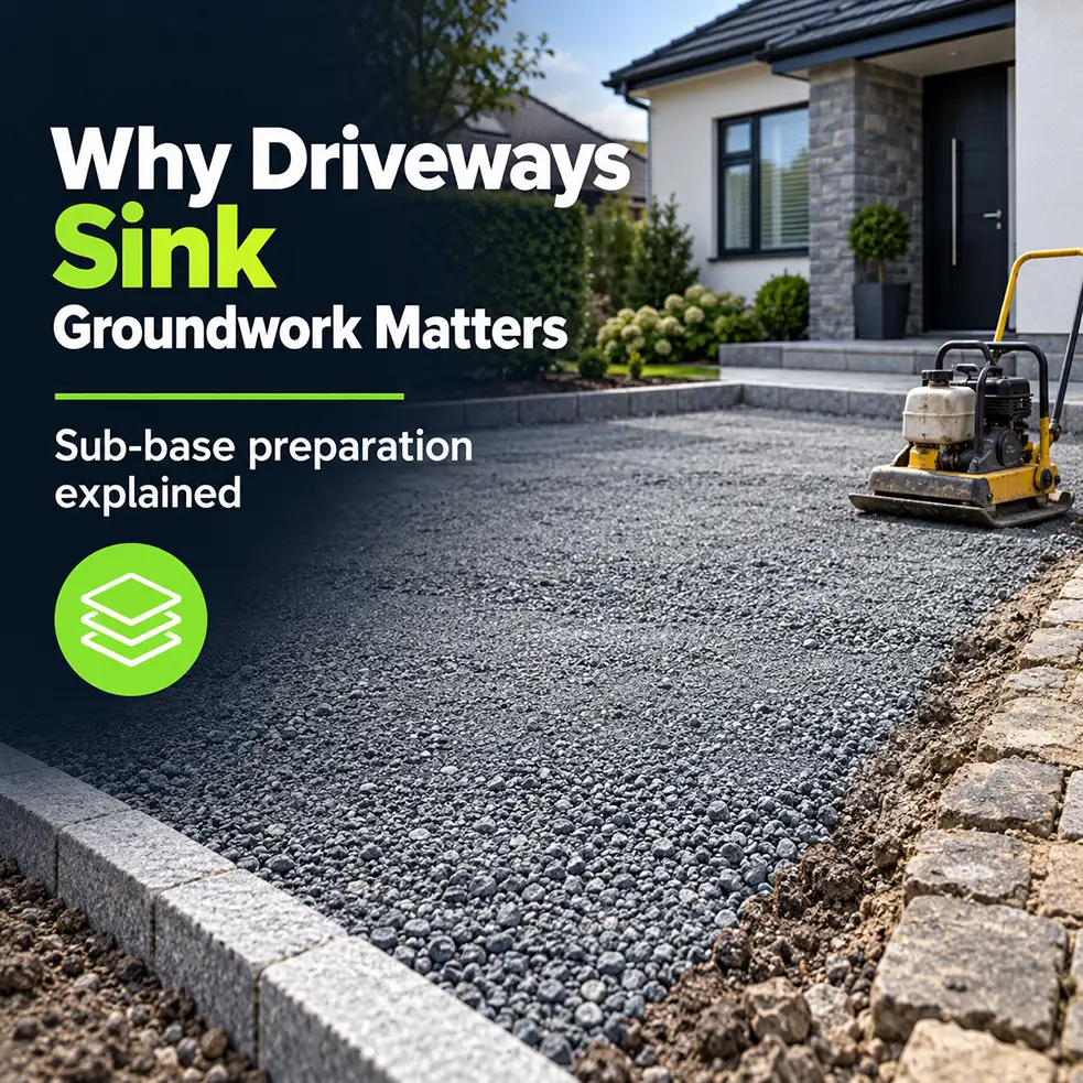 Why driveways sink and the importance of correct sub-base preparation