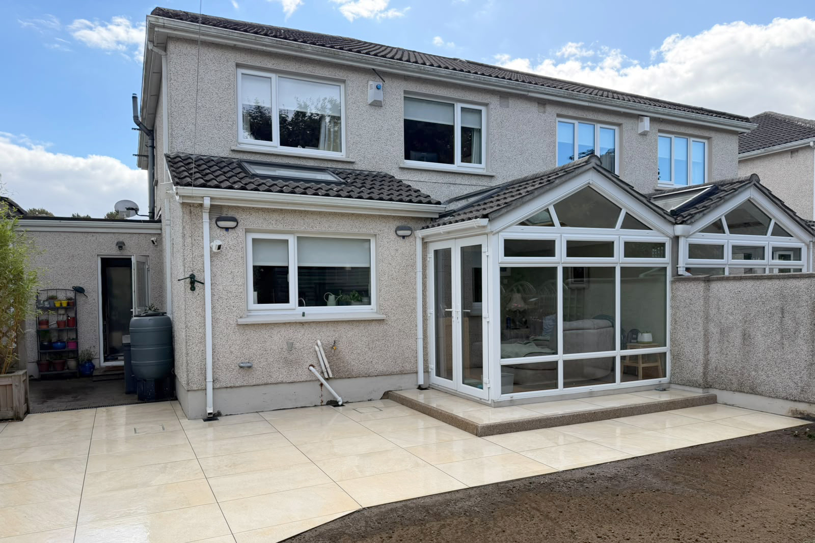Finished porcelain patio installation in Orlagh Downs Dublin 16 by Driveways 4 You