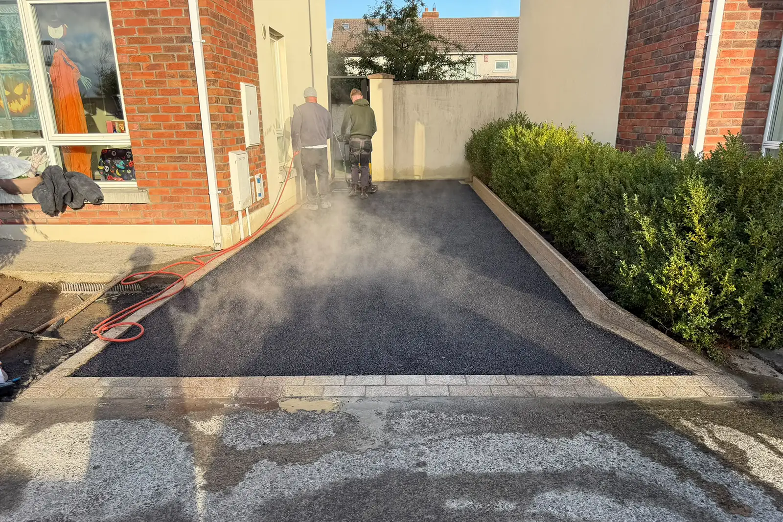 Base preparation for the new resin driveway in Diswellstown Castleknock
