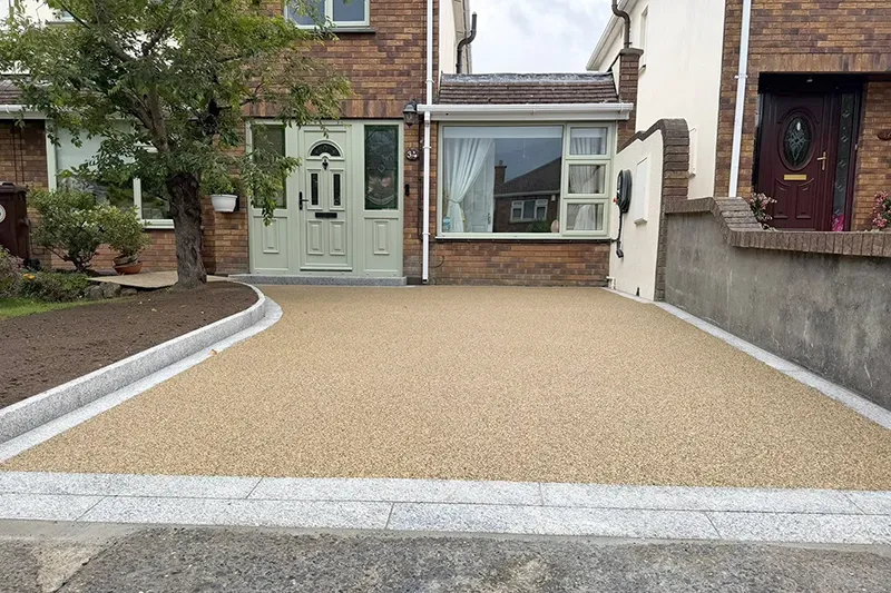 Completed resin-bound driveway installation in Templeroan Dublin