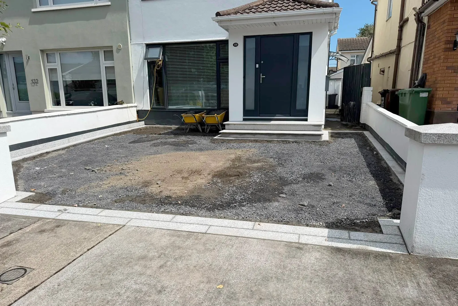 Ground preparation work for new tarmac driveway installation in Ballinteer Dublin 14
