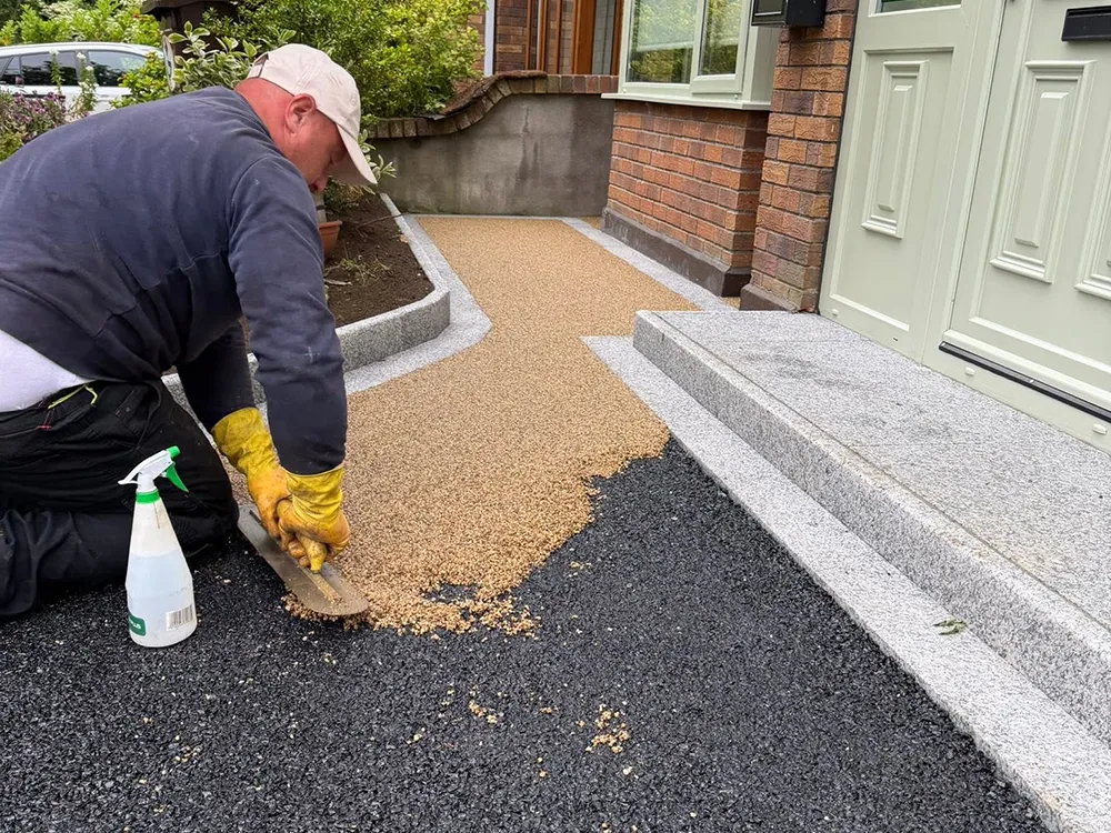 Close-up of resin bound driveway surface in Dublin